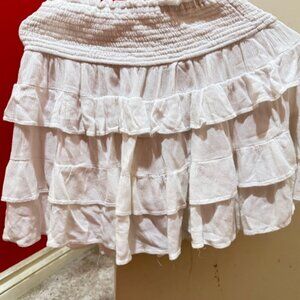 White Ruffled Skirt with elastic waist band.